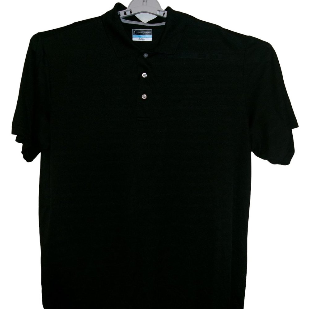 PGA TOUR Mens Polo Shirt Size Extra Large Black  Short Sleeve Christmas